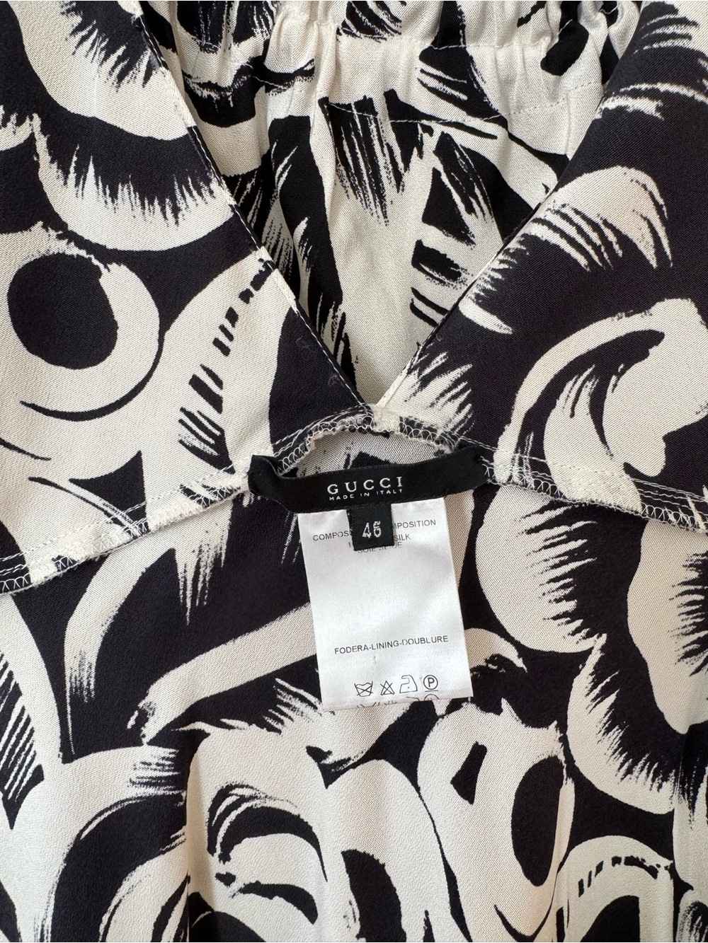 Gucci Black & White Floral Sleeveless Midi Dress size IT 46 US 10 - Picture 7 of 8
